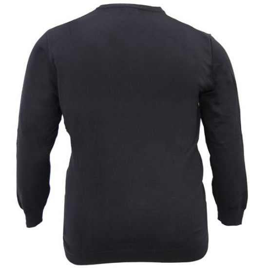 Μονοχρωμη  μπλουζα tricot με ve και κεντημα - Black