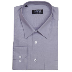 Πουκάμισο μονόχρωμο με μακρύ μανίκι - ΓΚΡΙ ΑΝΟΙΧΤΟ