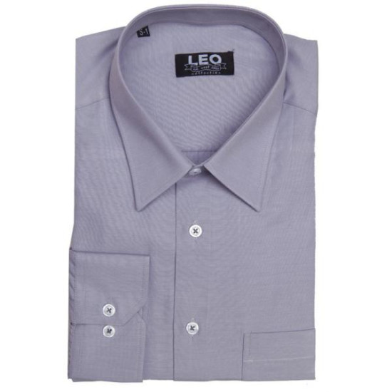 Πουκάμισο μονόχρωμο με μακρύ μανίκι - ΓΚΡΙ ΑΝΟΙΧΤΟ