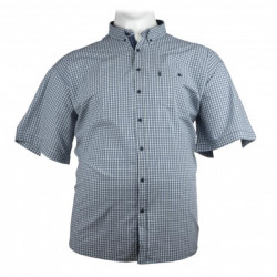 Πουκάμισο κοντομάνικο καρό βαμβακερό με τσέπη - Chambray Blue/Pale White