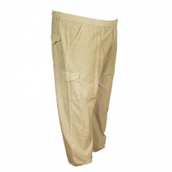 Καλοκαιρινή βαμβακερή παντελόνα μεσαίου καβάλου τυπου cargo με λάστιχο by L.T.G - Beige