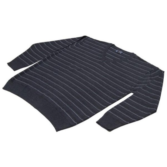 Πλεκτη μπλουζα με βε και ψιλη ριγα - Ανθρακί/Γκρι/Μωβ