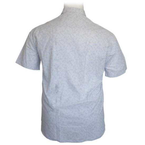 Πουκάμισο κοντομάνικο ελαστικό σχεδιαστό - Navy Blue / White