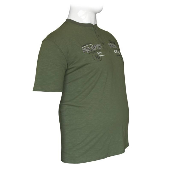 T-shirt button ve βαμβακερό με στάμπα by LTG - Khaki