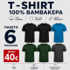 6Pack T-shirt Προσφορά 3+3 - 2Black,2Forest Green,Charcoal,Blue sax