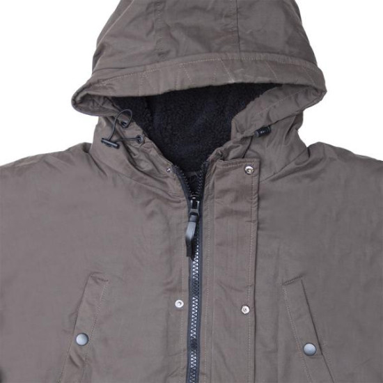 Parka με κουκούλα και επένδυση γούνας - Dark Olive Green