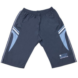 Μαγιό βερμούδα τριών τετάρτων με ρίγα και κεντητές λεπτομέρειες - ΜΠΛΕ