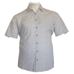 Πουκάμισο κοντομάνικο ελαστικό σχεδιαστό - White/crockery