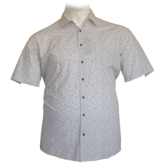 Πουκάμισο κοντομάνικο ελαστικό σχεδιαστό - White/crockery