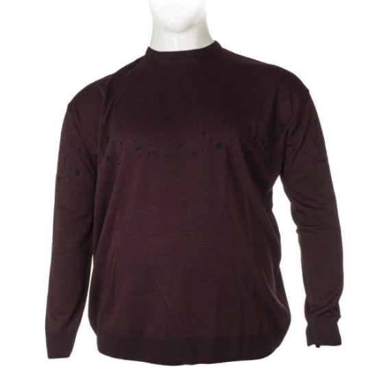 Βαμβακερό jacquard πλεκτό πουλόβερ της Leo Collection - Ruby Wine