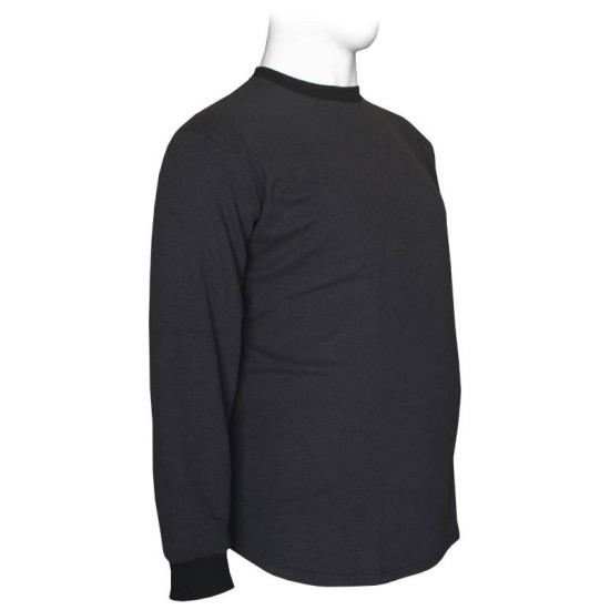 Βαμβακερή βαρύπλακη μπλούζα με λαιμόκοψη 