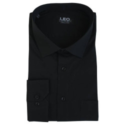 Μονόχρωμο ελαστικό πουκάμισο - Black