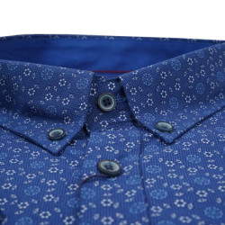 Πουκάμισο king size ελαστικό σχεδιαστό - Blue Sax