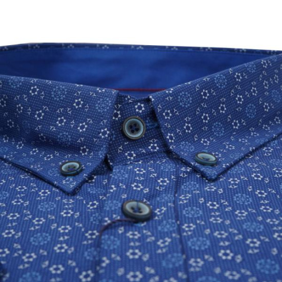 Πουκάμισο king size ελαστικό σχεδιαστό - Blue Sax