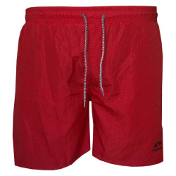 Βερμούδα μαγιό γκοφρέ σχεδιαστό με κέντημα - Red