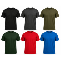 6Pack T-shirt Προσφορά 3+3 - Black,Charcoal,Forest Green,Khaki,Sax,Red