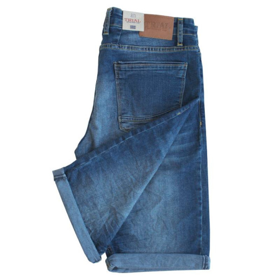 Ελαστική denim βερμούδα slim fit 