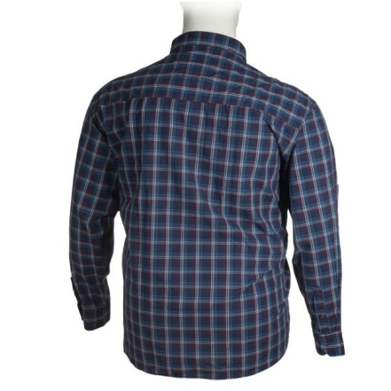 Πουκάμισο καρό βαμβακερό με μακρύ μανίκι - Blue Sax/Red