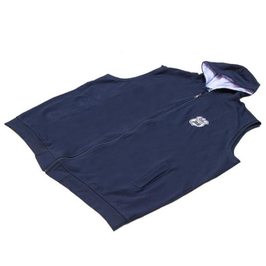 Γιλέκο φούτερ με patch και επενδυμένη κουκούλα - Dark Blue