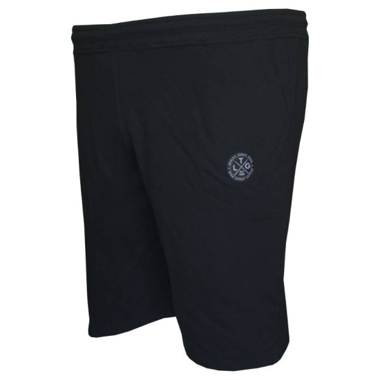 Μακό βερμούδα μονόχρωμη με λάστιχο στην μέση - ΜΑΥΡΟ