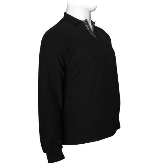 Βαμβακερή Polo wool feel με κέντημα στο στήθος by Leo collection - Black