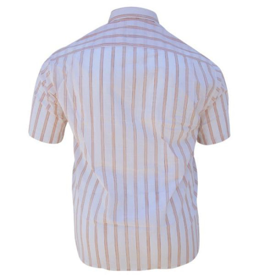 Πουκάμισο λινό με κοντό μανίκι - ΛΕΥΚΟ/ΠΟΡΤΟΚΑΛΙ