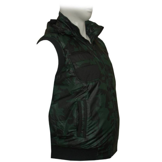 Γιλεκο καπιτονε αντιανεμικο παραλλαγής με κουκούλα - Forest Green