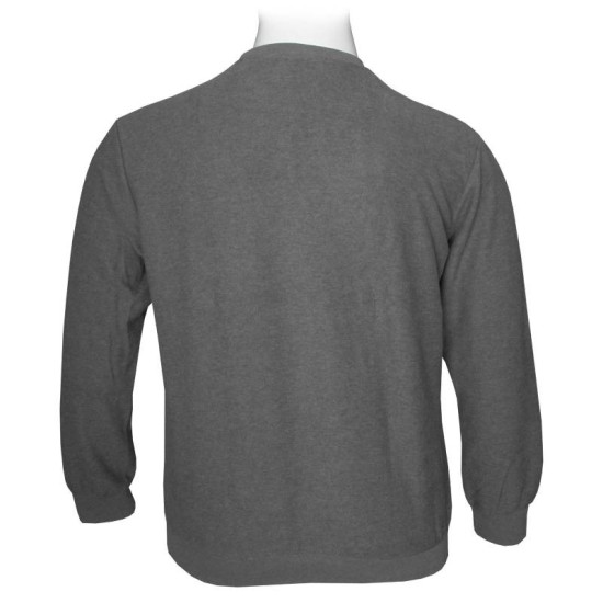 Μπλούζα λαιμόκοψη wool feel με δερμάτινο patch,της Leo Collection - SHARK SKIN