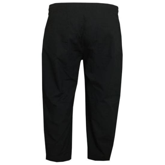 Καπαρτινέ καλοκαιρινή παντελόνα με λάστιχο στην μέση - ΜΑΥΡΟ