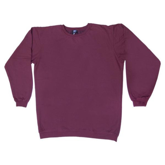 Συνδυαστική προσφορά μπλούζας φούτερ λαιμόκοψη μονόχρωμη - Deep Bordeaux