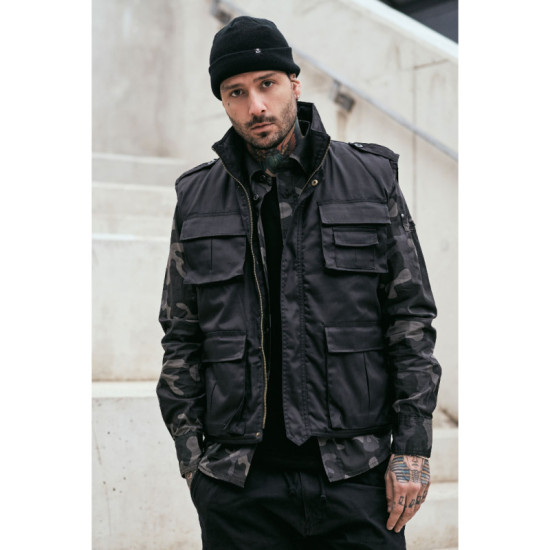 Γιλέκο δημοσιογραφικό καπαρτινέ με επένδυση - Coal Black