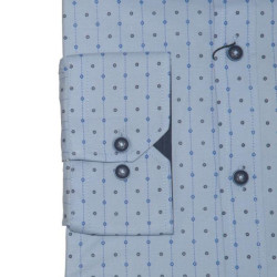 Πουκάμισο μακρυμάνικο ελαστικό ριγέ με μικροσχέδιο - Carolina Blue