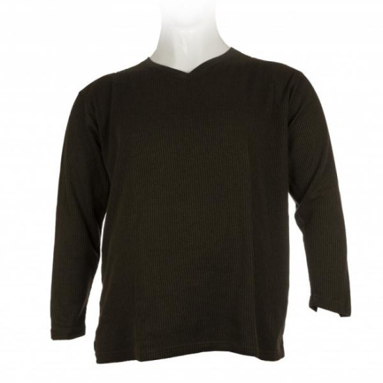 Πλεκτή μπλούζα βε μονόχρωμη - Dark Olive Green