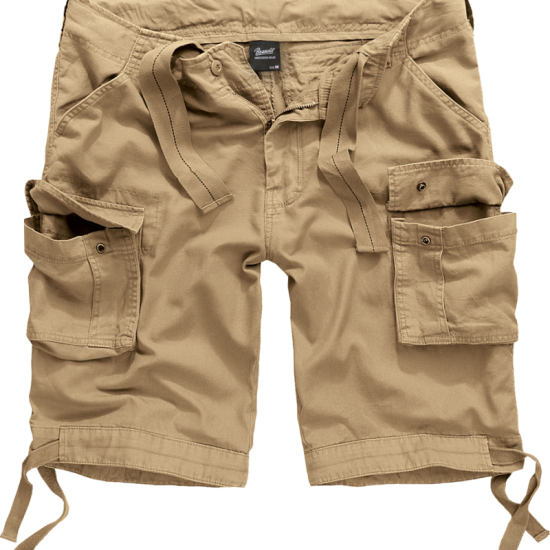 Βαμβακερή βαρύπλακη cargo βερμούδα,by Brandit - Beige