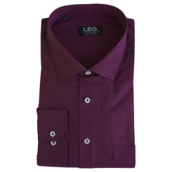 Πουκάμισο μονόχρωμο με rex γιακά και μακρύ μανίκι - Palatinate Purple