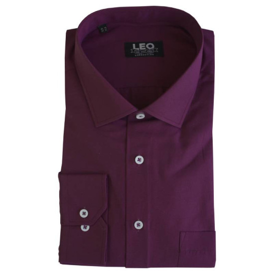 Πουκάμισο μονόχρωμο με rex γιακά και μακρύ μανίκι - Palatinate Purple