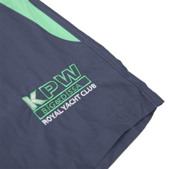 Μαγιό βερμούδα τριών τετάρτων με ρίγα και κεντητές λεπτομέρειες - ΓΚΡΙ ΣΚΟΥΡΟ