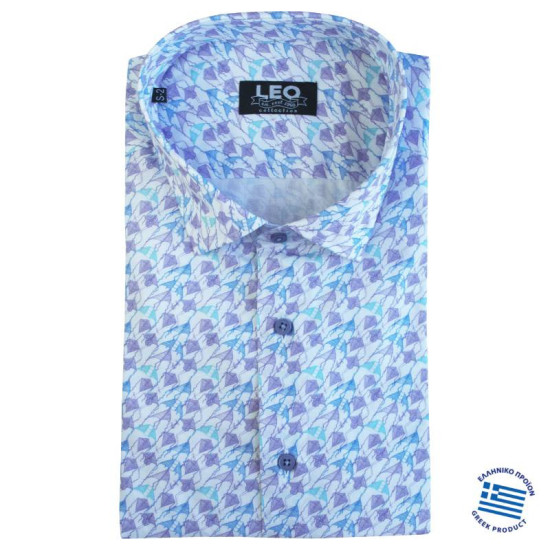 Digital print ελαστικό κοντομάνικο πουκάμισο 