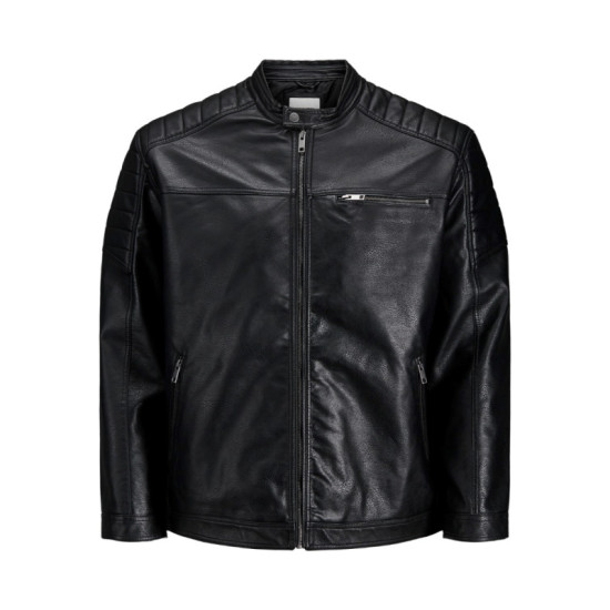 Jack & Jones Rocky , jacket από αδιάβροχη δερματίνη - Black