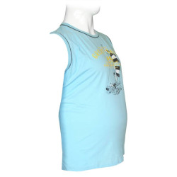 Αμάνικο από 100% βαμβακερό μακό pennie  με μεταξοτυπία by Leo collection - Cornflower Blue