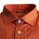 Πουκάμισο βαμβακερό μονόχρωμο με μακρύ μανίκι - Burned Orange
