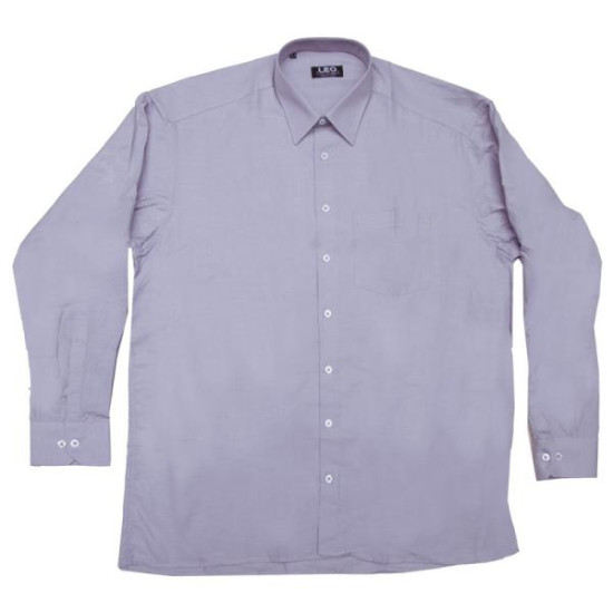 Πουκάμισο μονόχρωμο με μακρύ μανίκι - ΓΚΡΙ ΑΝΟΙΧΤΟ