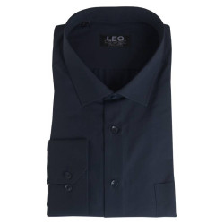 Πουκάμισο μονόχρωμο με μακρύ μανίκι - Dark Blue