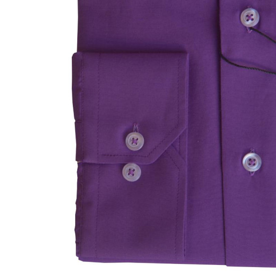 Πουκάμισο μονόχρωμο με μακρύ μανίκι - Dark Violet