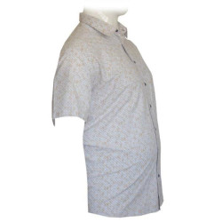 Πουκάμισο κοντομάνικο ελαστικό σχεδιαστό - White/crockery