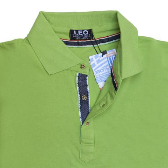 Polo πικέ κοντομάνικο με μεταξοτυπία - GREENERY