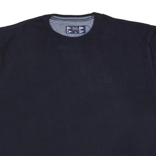 Βαμβακερή πλέκτη μπλούζα με λαιμόκοψη - Coal Black