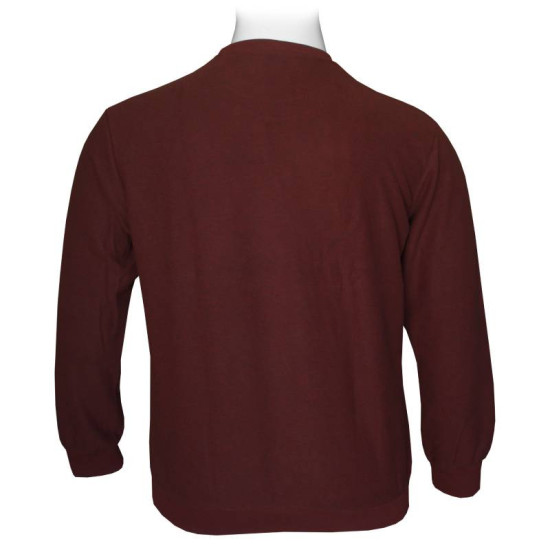 Μπλούζα λαιμόκοψη wool feel με δερμάτινο patch,της Leo Collection - Brandy Brown