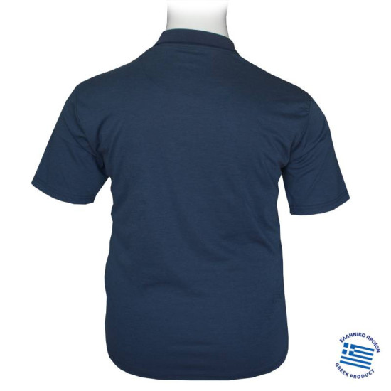 Polo Κοντομάνικο με Patch και δίχρωμη πατιλέτα,της Leo Collection - Kasmir Blue