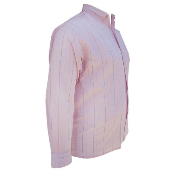 Πουκάμισο ριγέ μακρυμάνικο με τσέπη - .ΡΟΖ